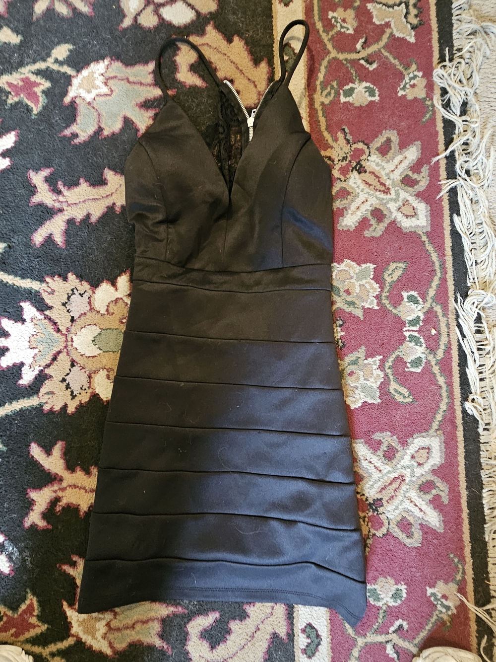 Emerald Sundae Black Mini Bodycon Dress with V-Neck